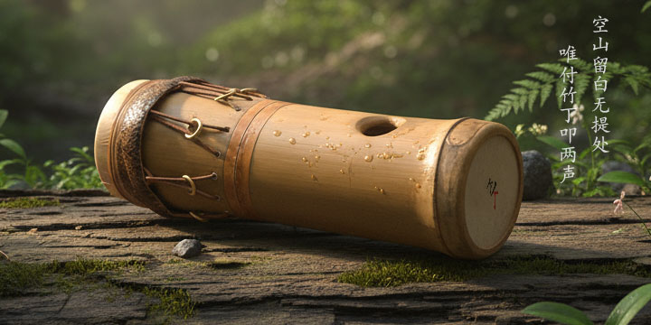 竹丁Zuding天然竹子手工制作手鼓 - 展示图